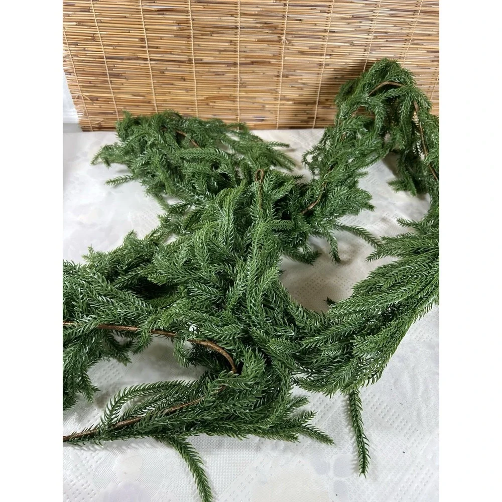 Norfolk Pine Garland Or Wreath Hyper Realistic Movement Home Decor Green 9ft